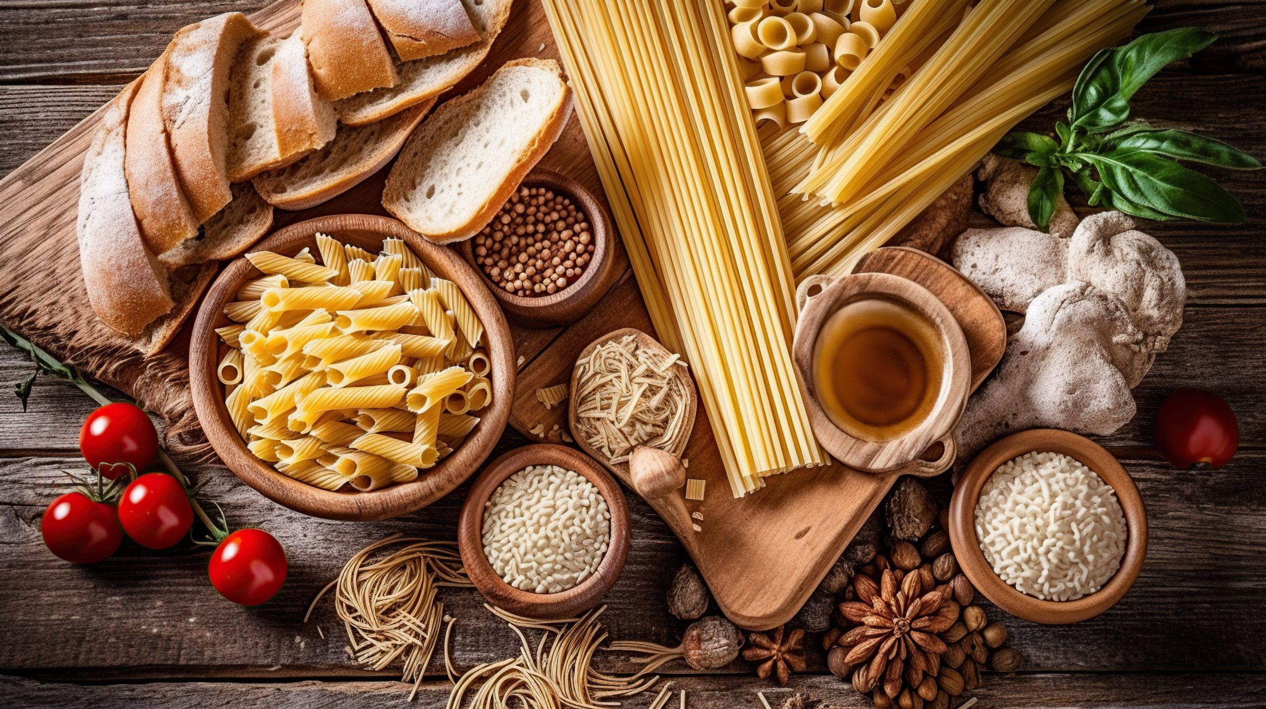 bread and pasta ingredients